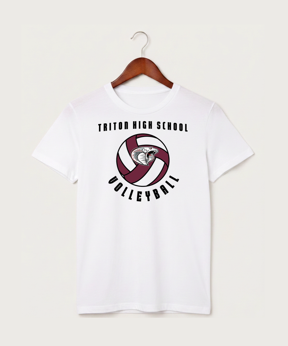Triton High School Volleyball (Girls) - White T-Shirt - Full Front