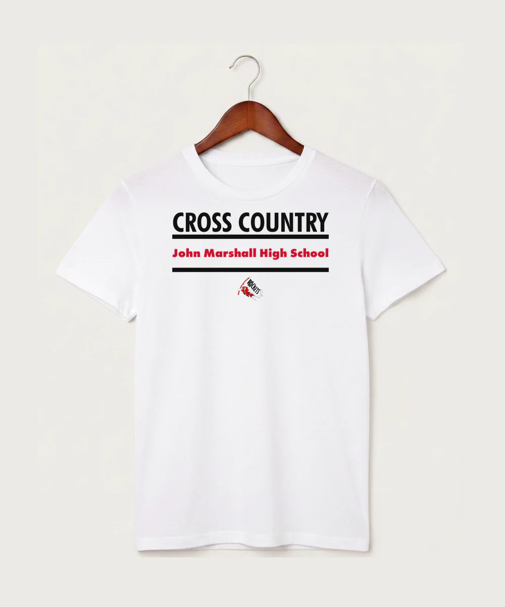 John Marshall High School Cross Country (Coed) - White T-Shirt - Full Front