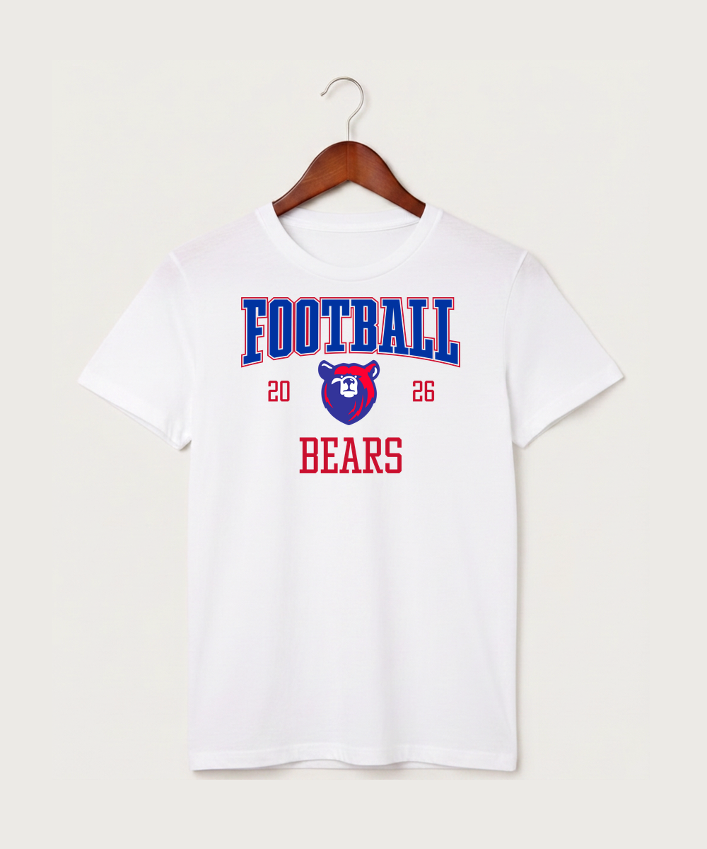 Bertha Hewitt High School Football (Boys) - White T-Shirt - Full Front