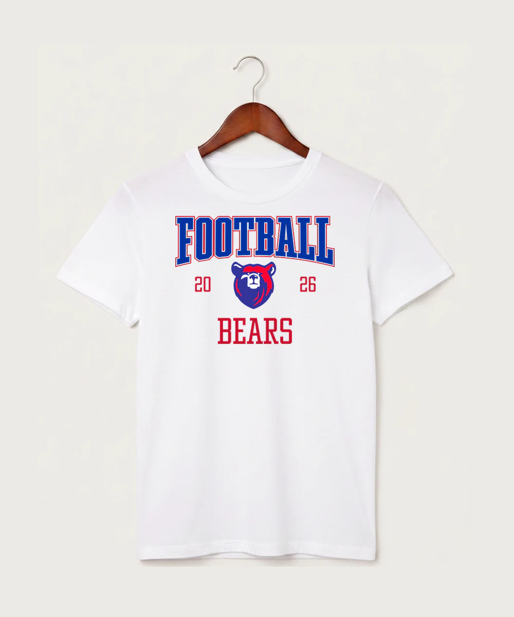 Bertha Hewitt High School Football (Boys) - White T-Shirt - Full Front