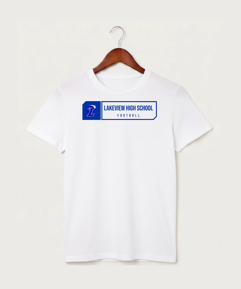 Lakeview High School Football (Boys) - White T-Shirt - Full Front