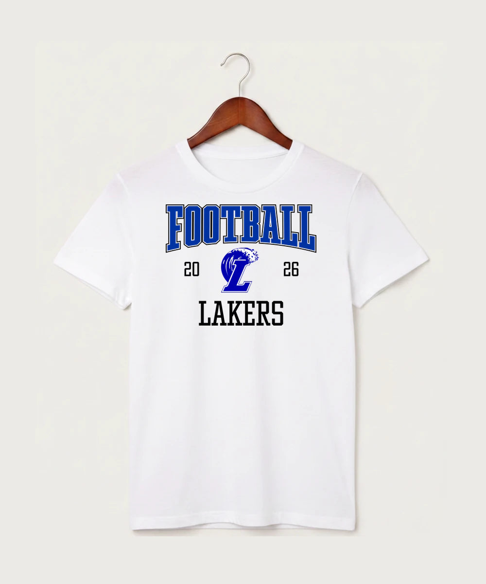 Lakeview High School Football (Boys) - White T-Shirt - Full Front