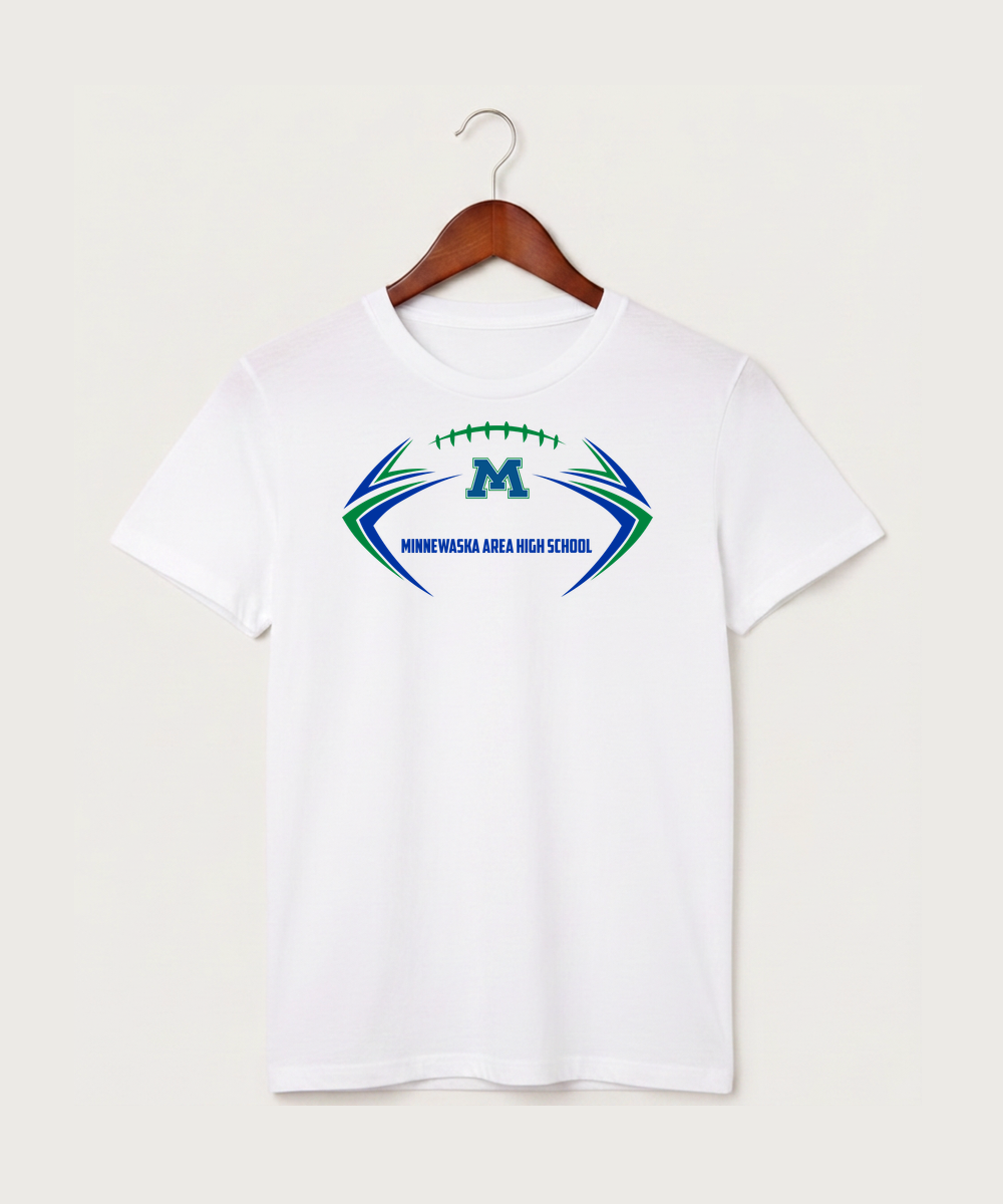 Minnewaska Area High School Football (Boys) - White T-Shirt - Full Front