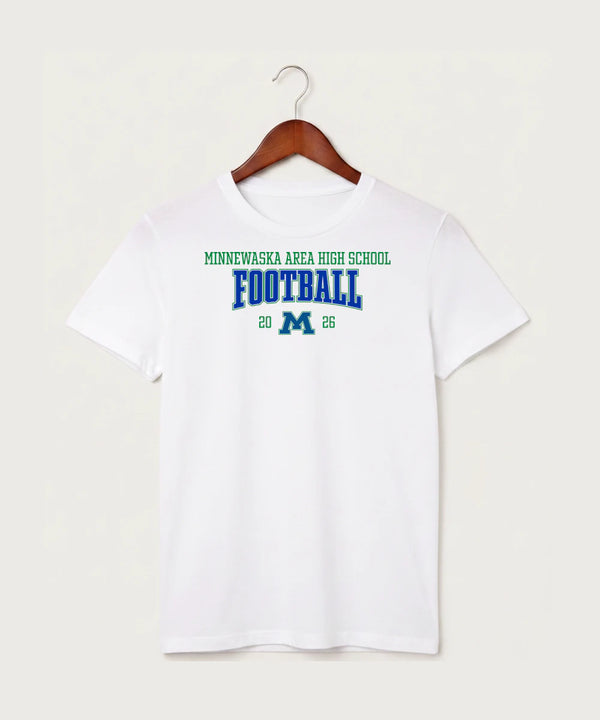 Minnewaska Area High School Football (Boys) - White T-Shirt - Full Front