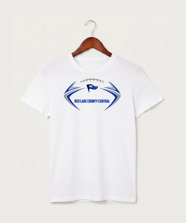 Red Lake County Central Football (Boys) - White T-Shirt - Full Front