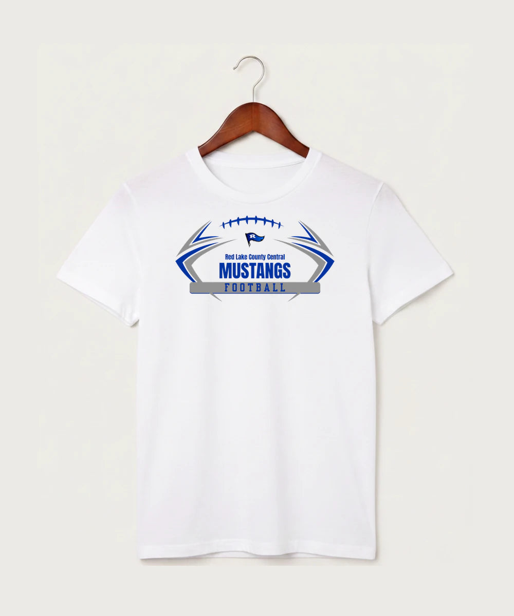 Red Lake County Central Football (Boys) - White T-Shirt - Full Front