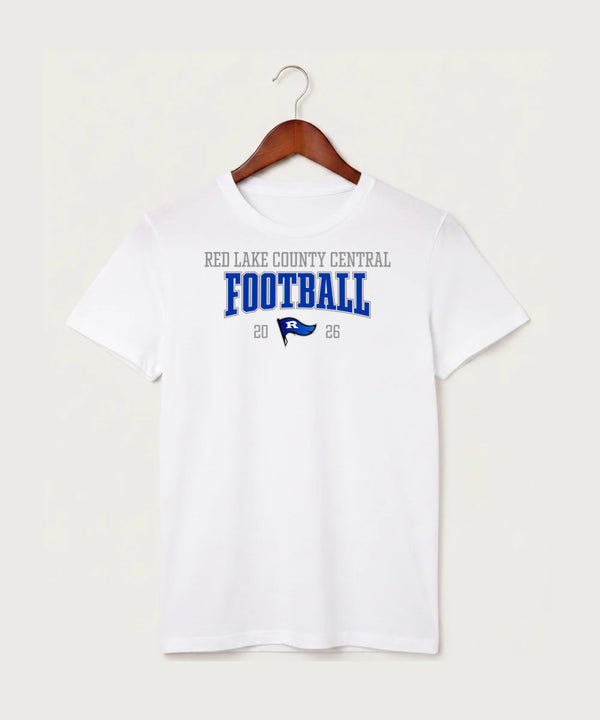Red Lake County Central Football (Boys) - White T-Shirt - Full Front