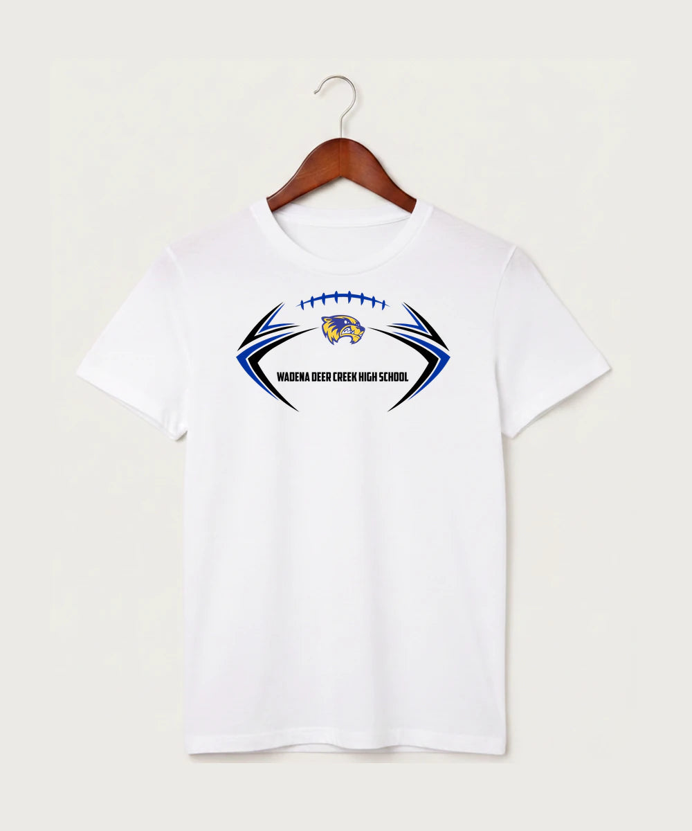Wadena Deer Creek High School Football (Boys) - White T-Shirt - Full Front