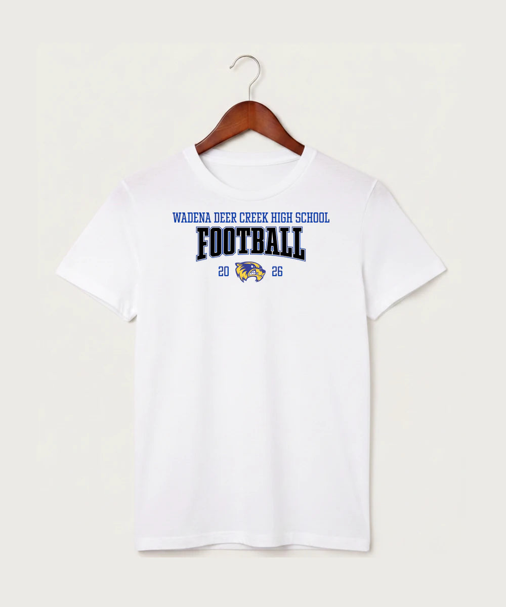 Wadena Deer Creek High School Football (Boys) - White T-Shirt - Full Front