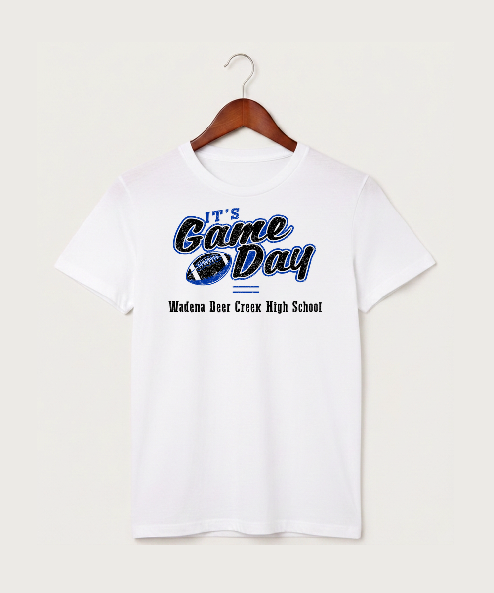 Wadena Deer Creek High School Football (Boys) - White T-Shirt - Full Front