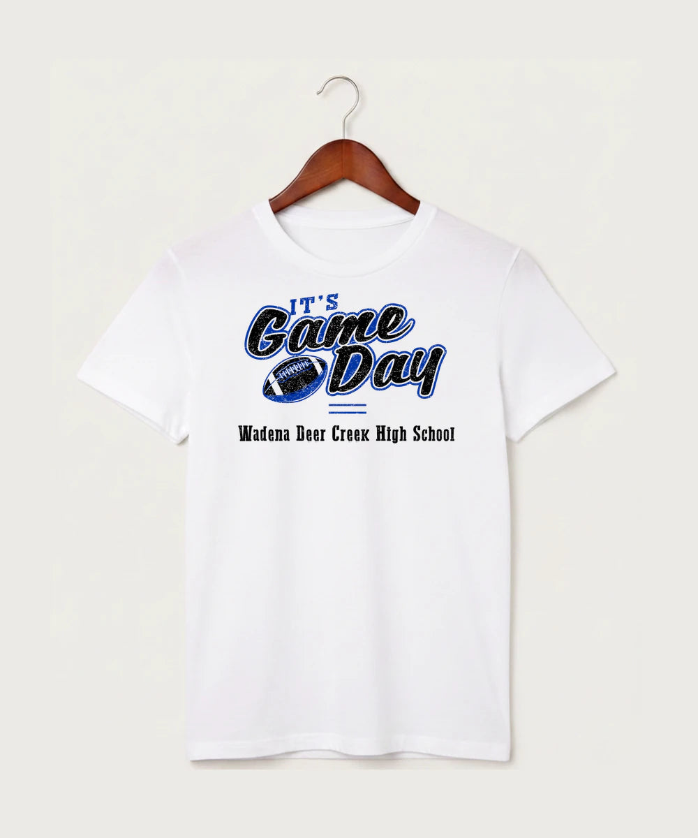 Wadena Deer Creek High School Football (Boys) - White T-Shirt - Full Front