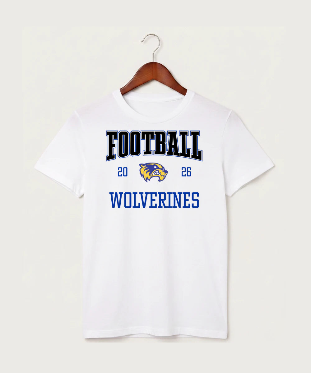 Wadena Deer Creek High School Football (Boys) - White T-Shirt - Full Front
