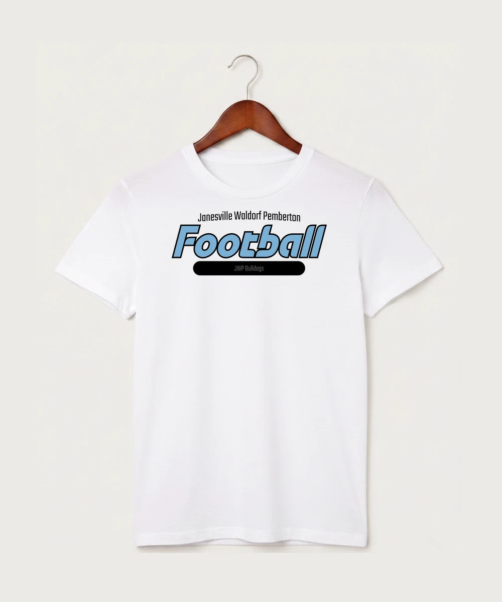 Janesville Waldorf Pemberton Football (Boys) - White T-Shirt - Full Front