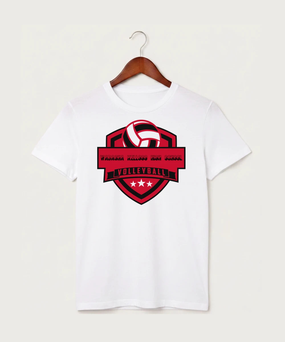 Wabasha Kellogg High School Volleyball (Girls) - White T-Shirt - Full Front