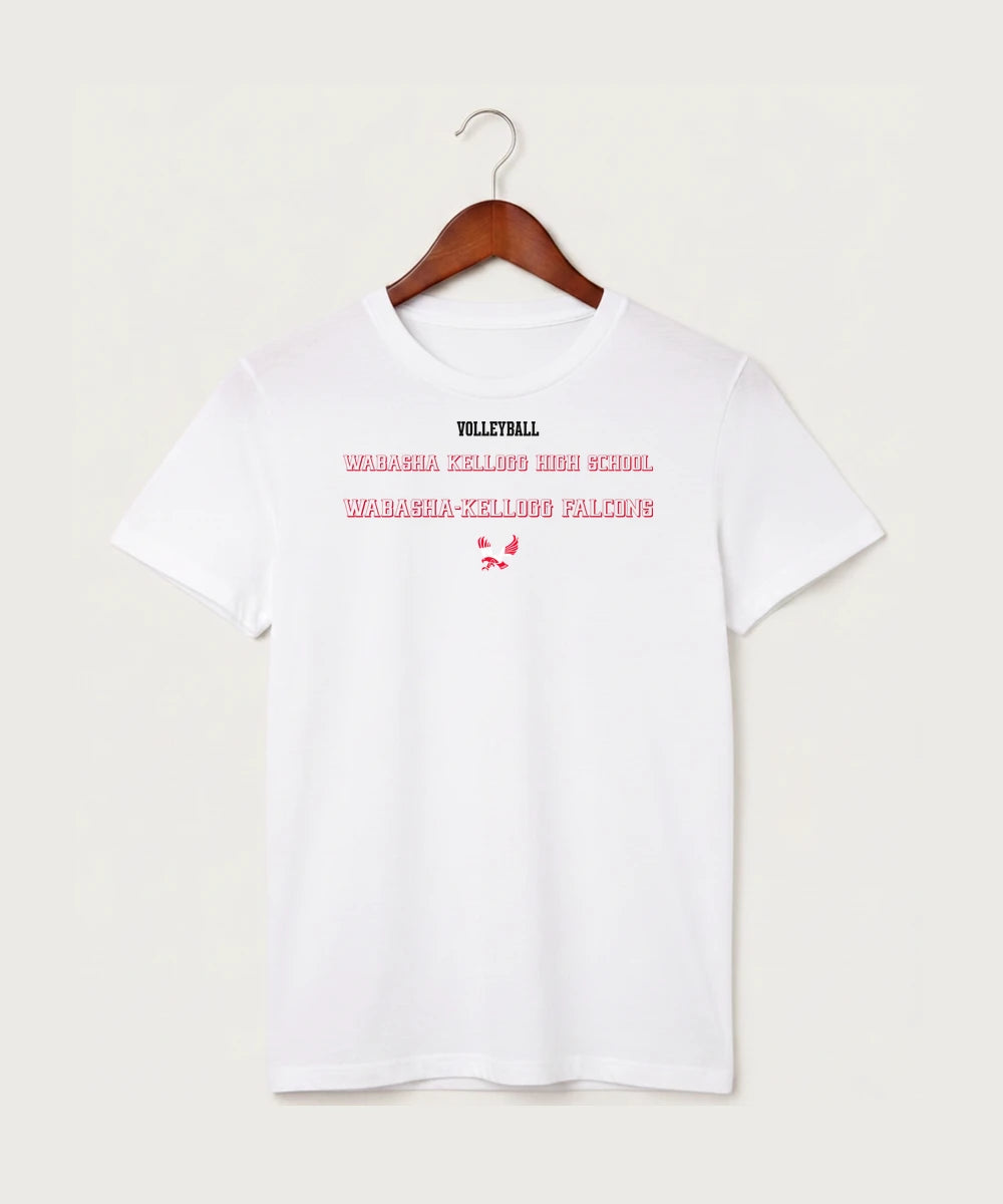 Wabasha Kellogg High School Volleyball (Girls) - White T-Shirt - Full Front