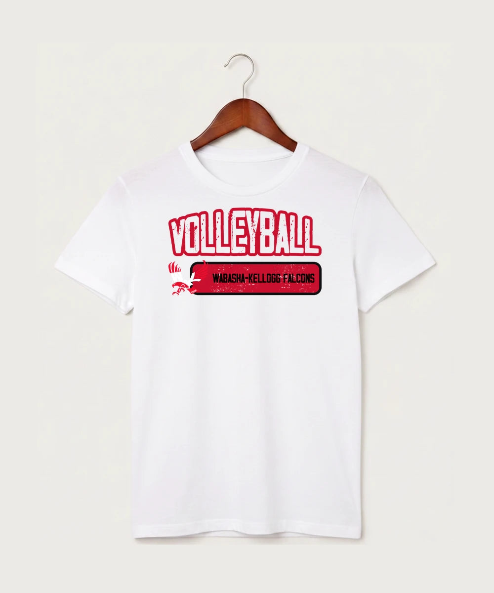 Wabasha Kellogg High School Volleyball (Girls) - White T-Shirt - Full Front