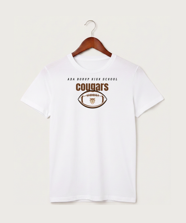 Ada Borup High School Football (Boys) - White T-Shirt - Full Front