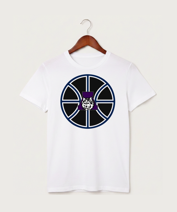 Albany High School Basketball (Boys) - White T-Shirt - Full Front