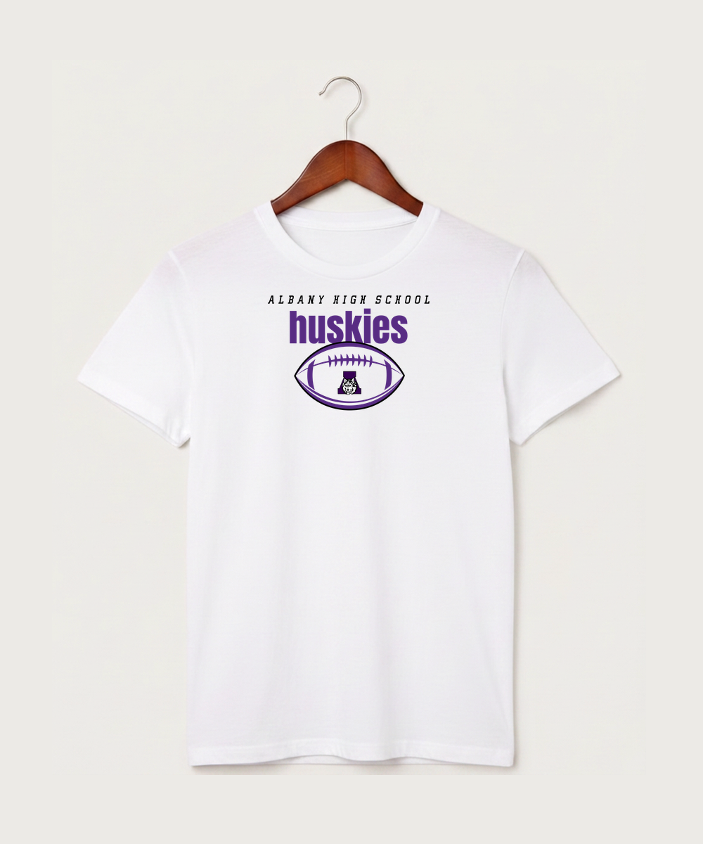 Albany High School Football (Boys) - White T-Shirt - Full Front