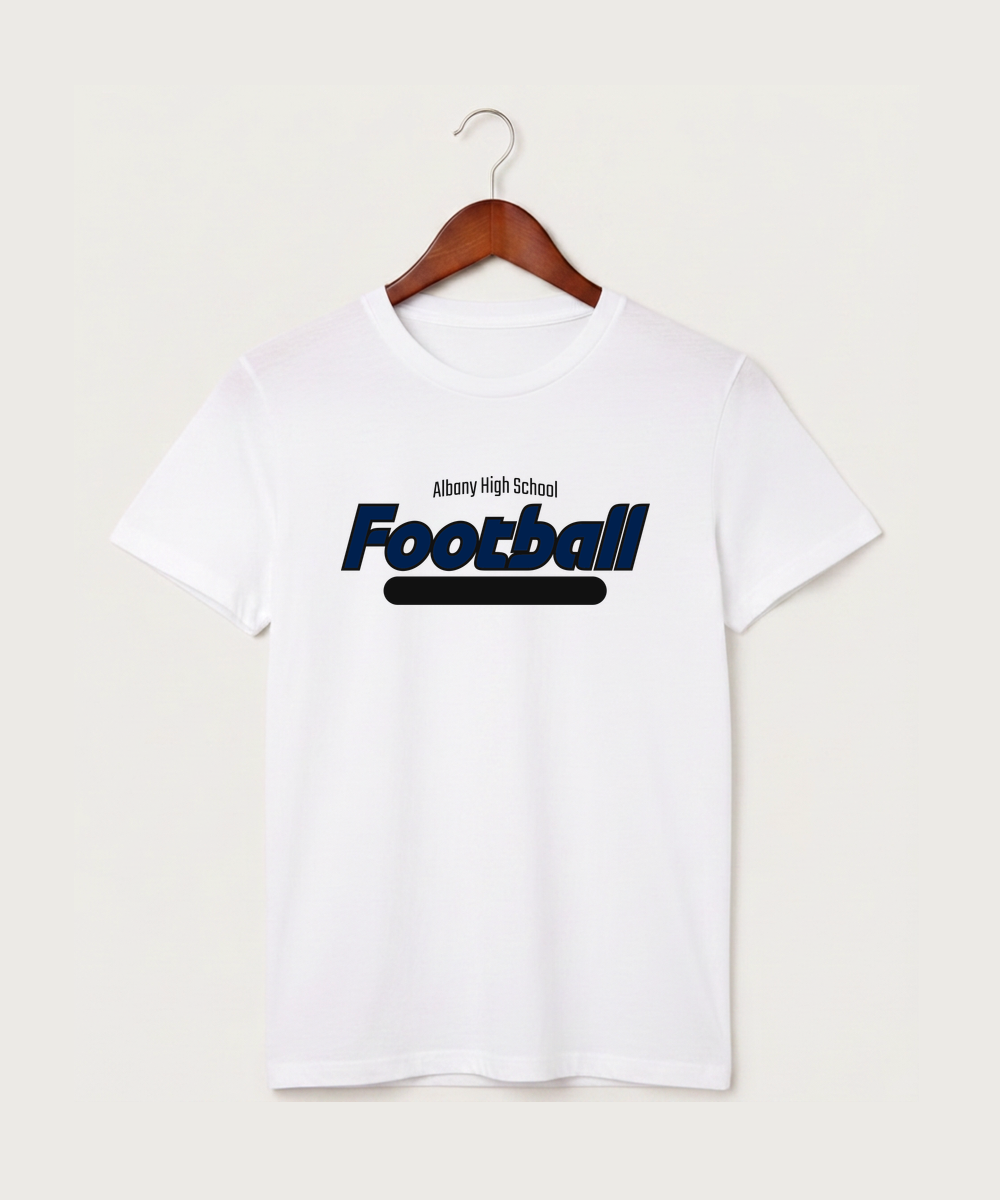 Albany High School Football (Boys) - White T-Shirt - Full Front