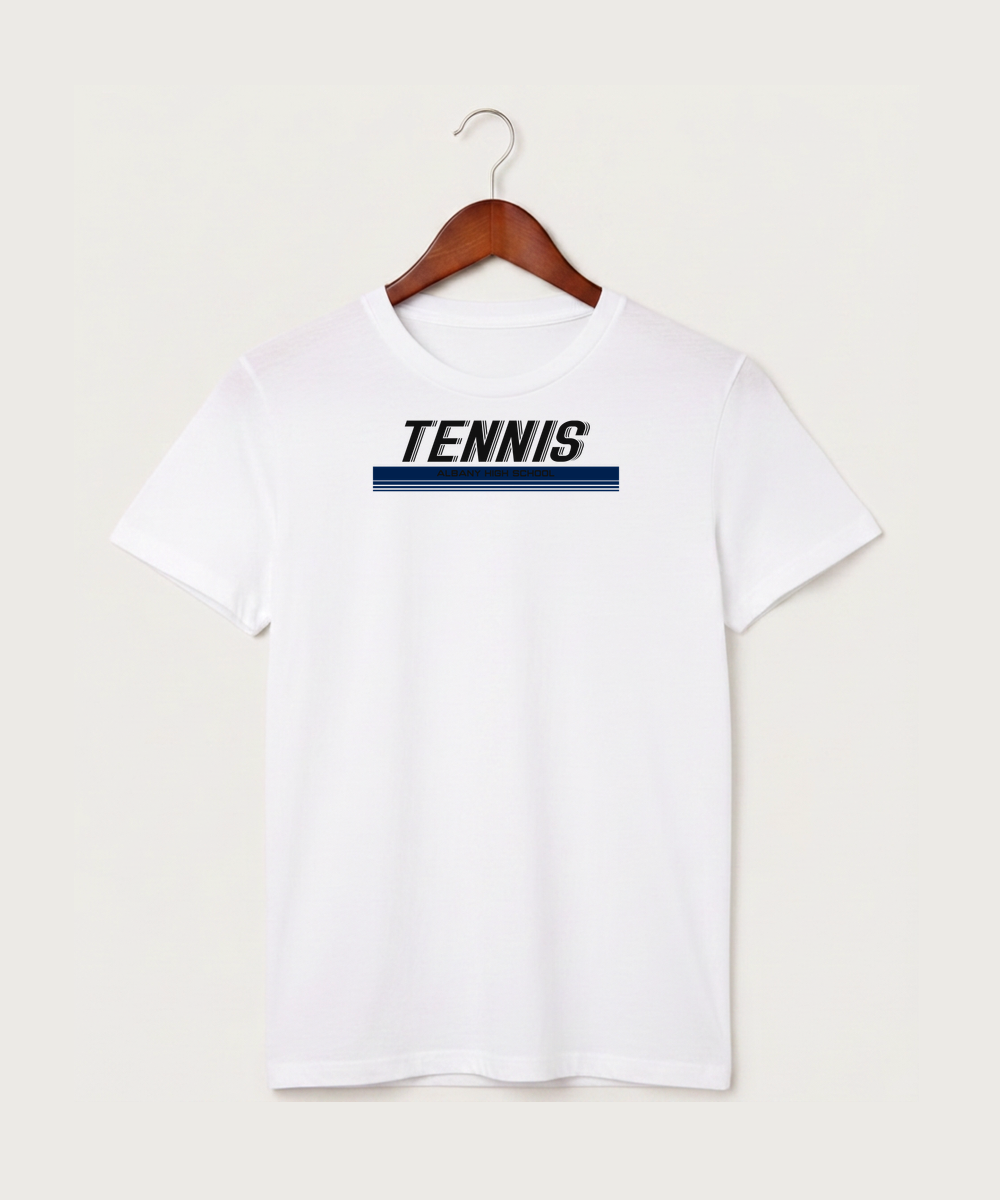Albany High School Tennis (Boys) - White T-Shirt - Full Front