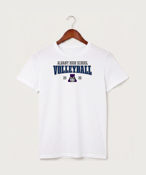 Albany High School Volleyball (Girls) - White T-Shirt - Full Front