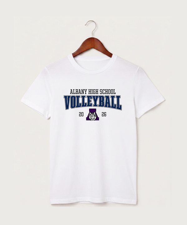 Albany High School Volleyball (Girls) - White T-Shirt - Full Front