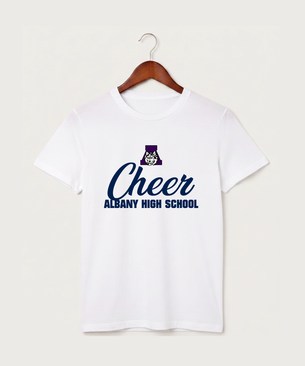 Albany High School Cheerleading - White T-Shirt - Full Front