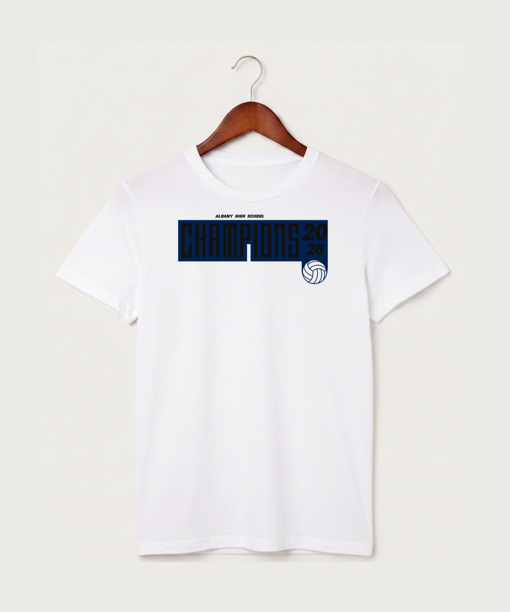 Albany High School Volleyball (Girls) - White T-Shirt - Full Front