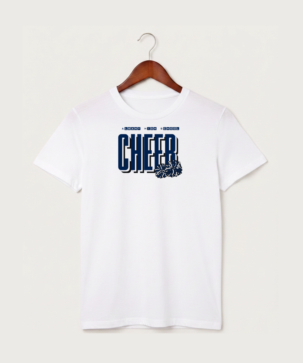 Albany High School Cheerleading - White T-Shirt - Full Front