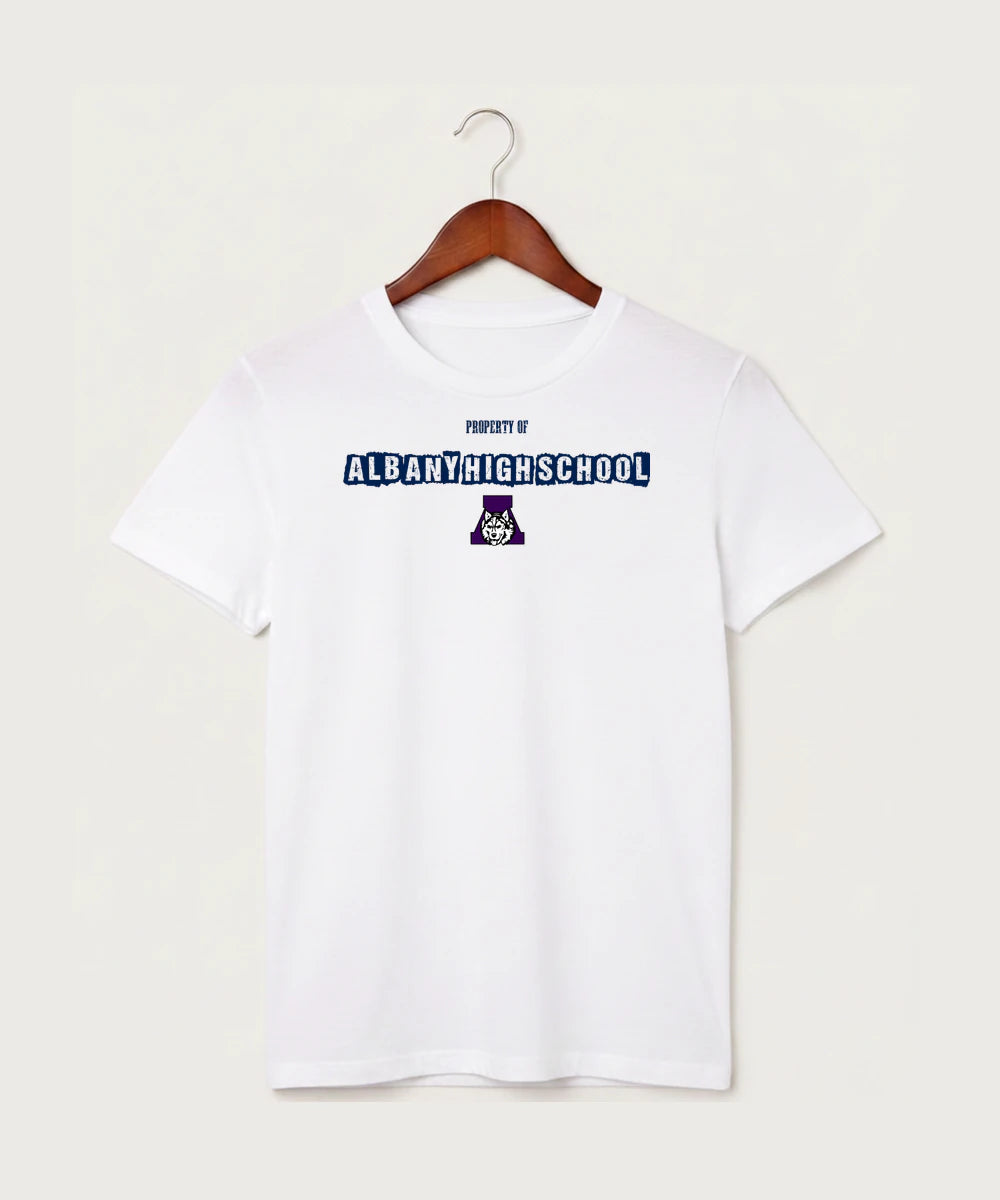 Albany High School Athletics - White T-Shirt - Full Front