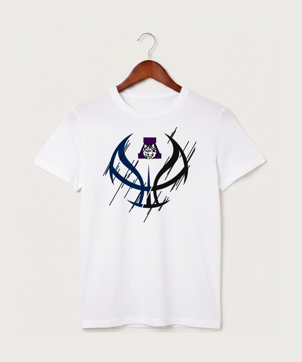 Albany High School Basketball (Boys) - White T-Shirt - Full Front