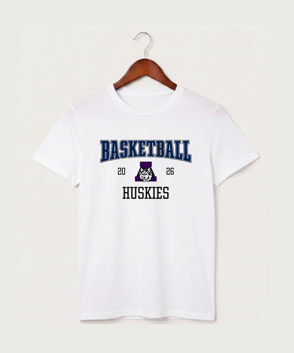 Albany High School Basketball (Boys) - White T-Shirt - Full Front