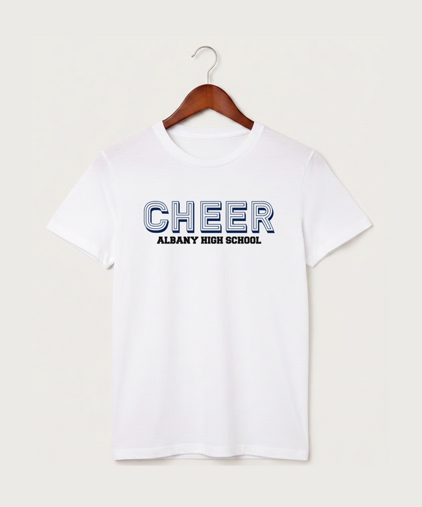Albany High School Cheerleading - White T-Shirt - Full Front
