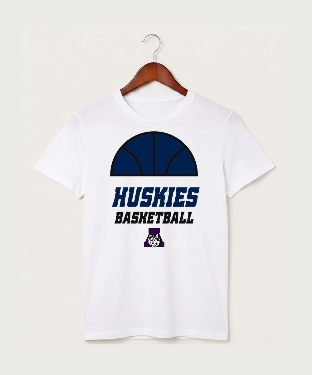 Albany High School Basketball (Boys) - White T-Shirt - Full Front