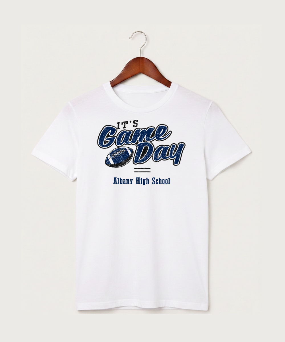 Albany High School Football (Boys) - White T-Shirt - Full Front