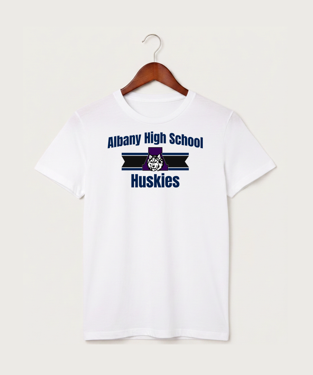 Albany High School Athletics - White T-Shirt - Full Front