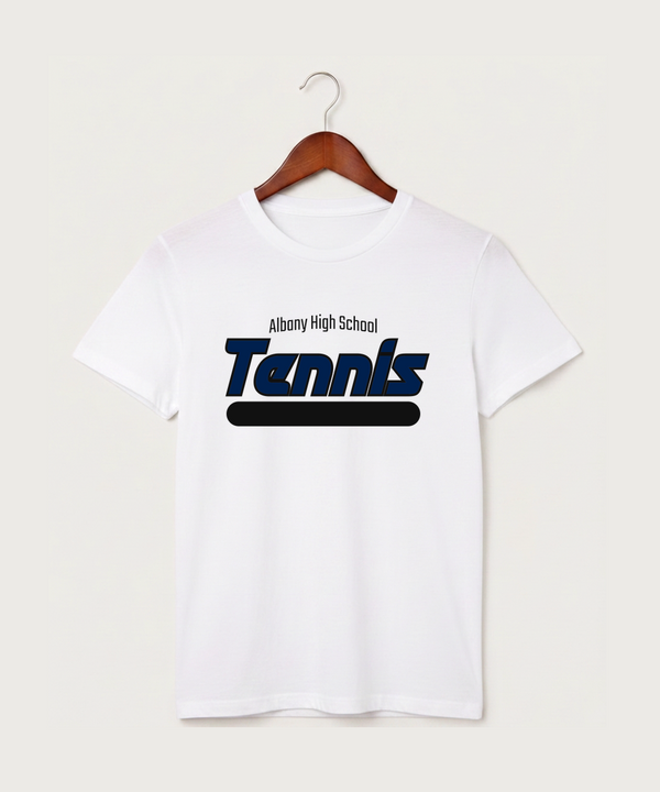 Albany High School Tennis (Boys) - White T-Shirt - Full Front