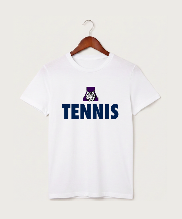 Albany High School Tennis (Boys) - White T-Shirt - Full Front
