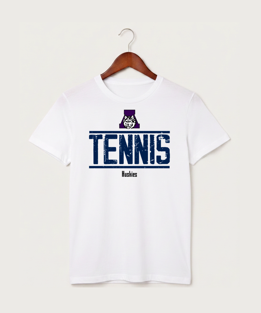 Albany High School Tennis (Boys) - White T-Shirt - Full Front