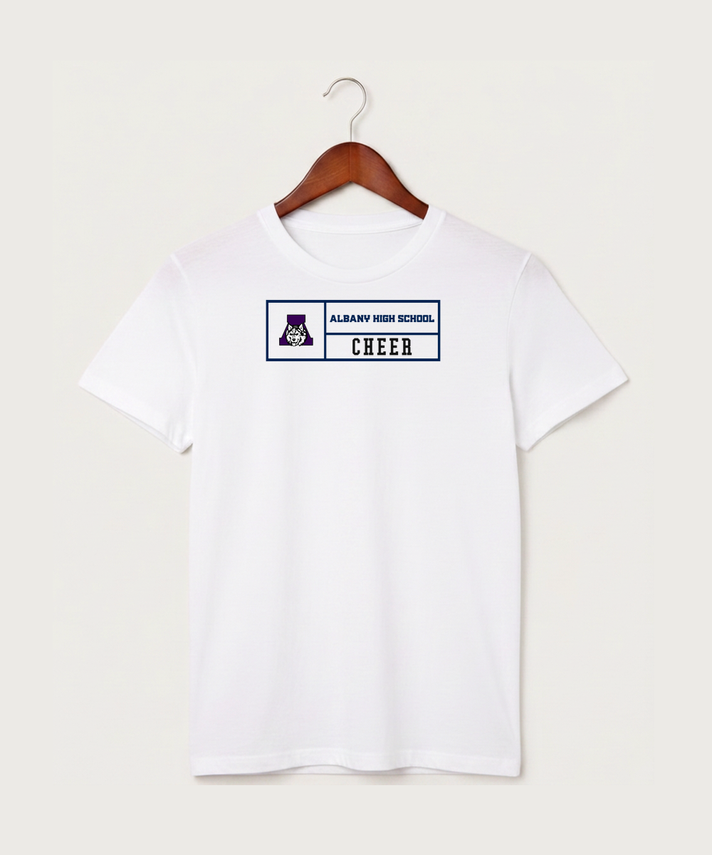 Albany High School Cheerleading - White T-Shirt - Full Front