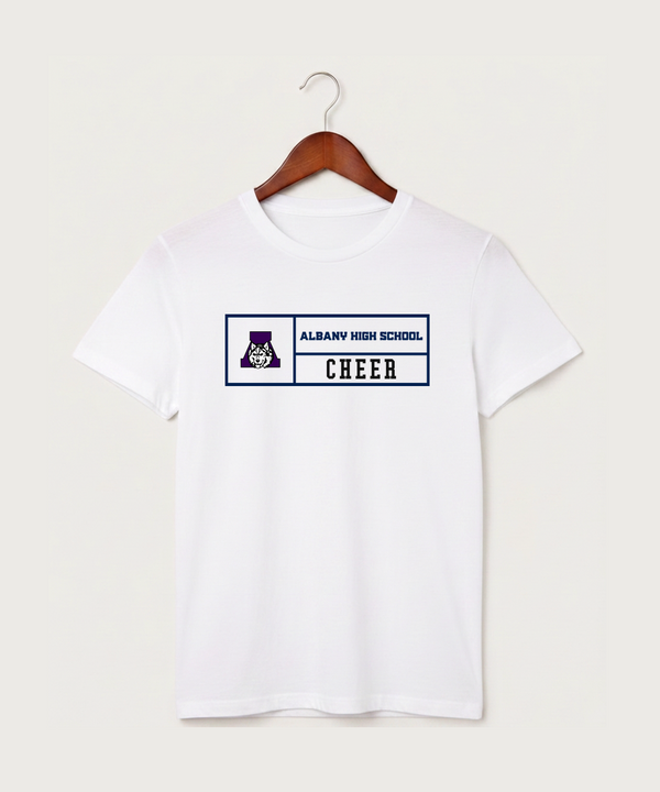 Albany High School Cheerleading - White T-Shirt - Full Front
