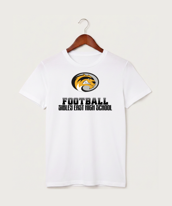 Sibley East High School Football (Boys) - White T-Shirt - Full Front