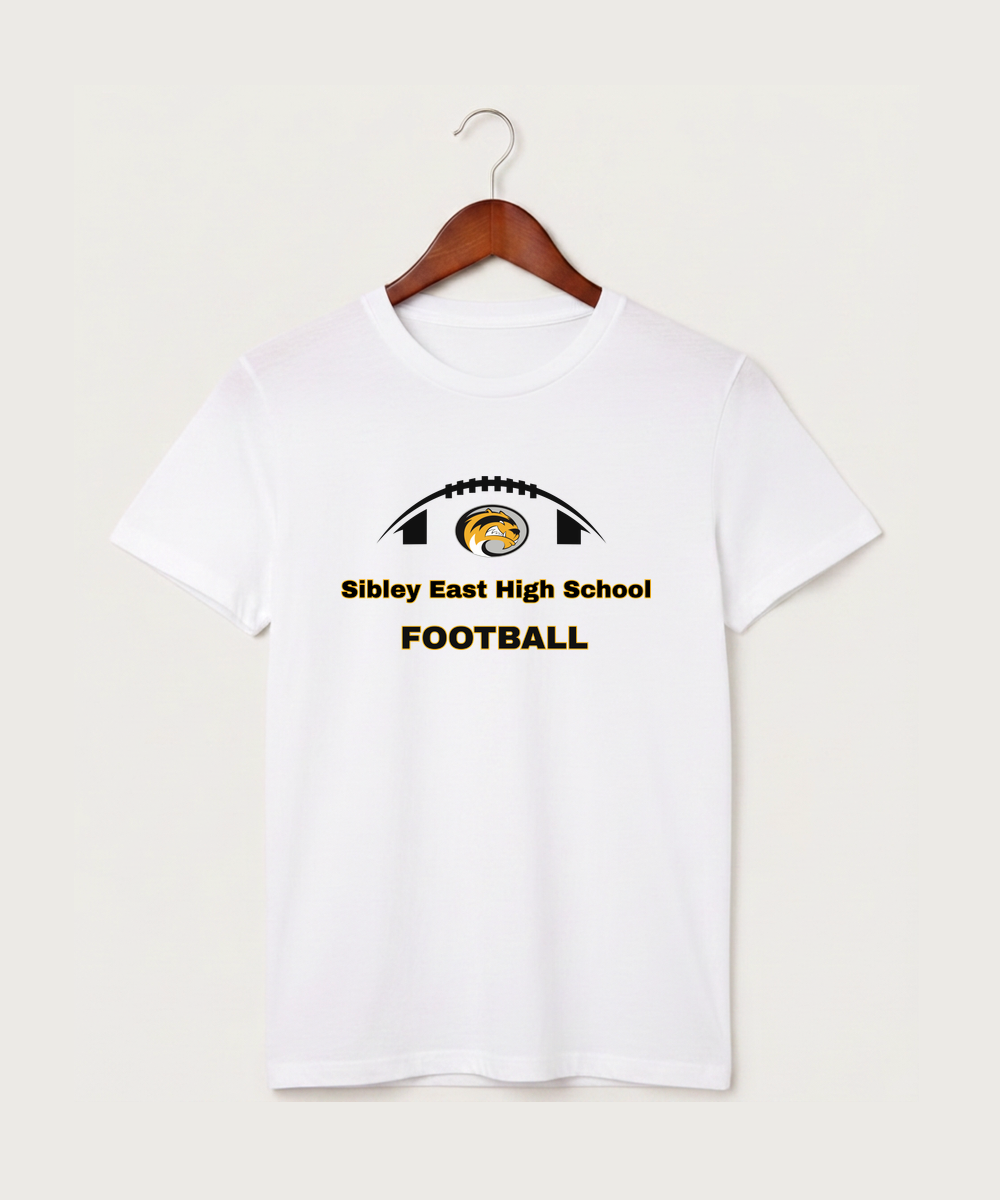 Sibley East High School Football (Boys) - White T-Shirt - Full Front