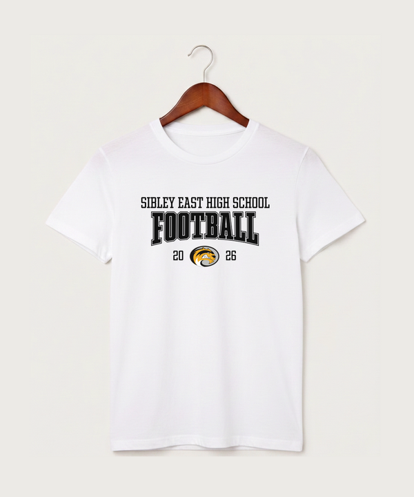 Sibley East High School Football (Boys) - White T-Shirt - Full Front