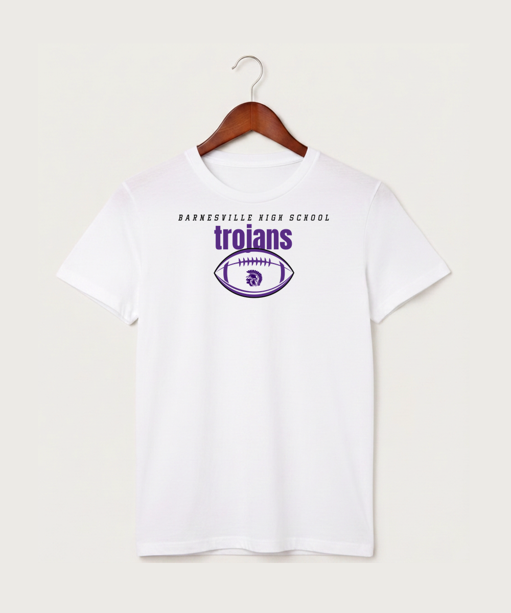 Barnesville High School Football (Boys) - White T-Shirt - Full Front