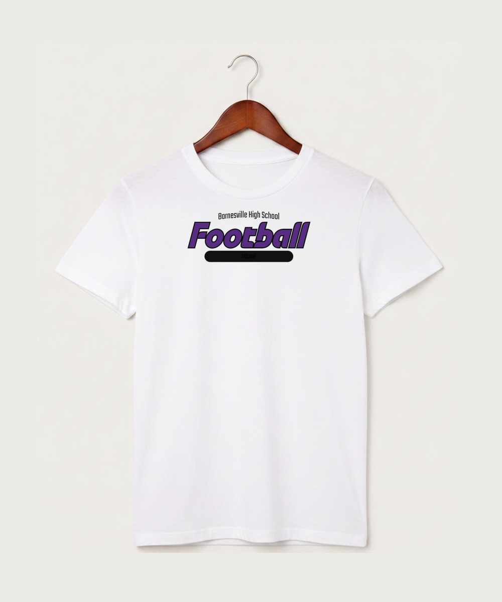 Barnesville High School Football (Boys) - White T-Shirt - Full Front