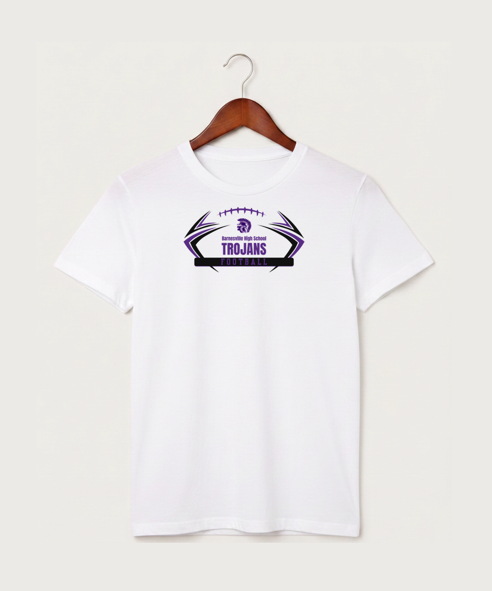 Barnesville High School Football (Boys) - White T-Shirt - Full Front