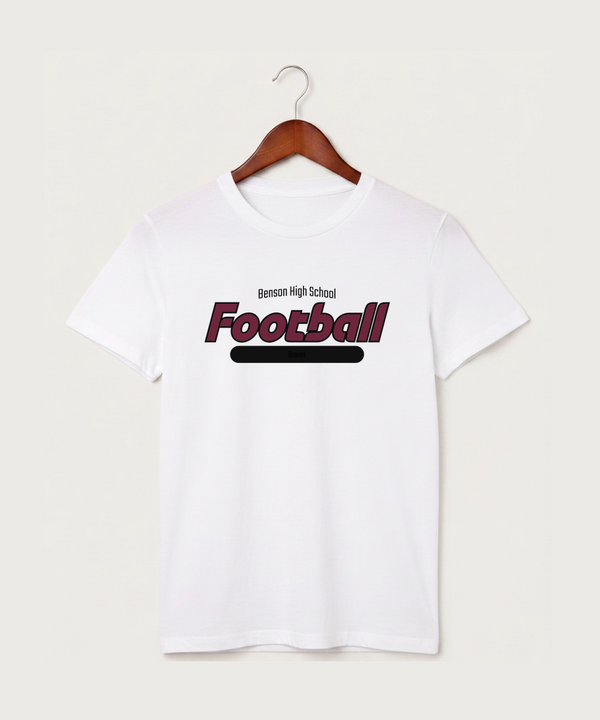 Benson High School Football (Boys) - White T-Shirt - Full Front