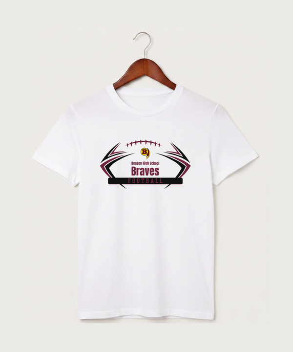 Benson High School Football (Boys) - White T-Shirt - Full Front